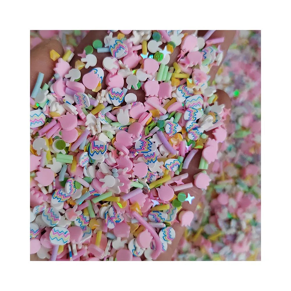 Easter Rabbit Eggs Nail Art Glitters Hot Clay Slice Cute Rabbit Sprinkles for Women Girls Manicure DIY Decoration Accessories