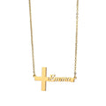 European and American Customized Necklace With Name Cross Pendant English Letters Diy Jewelry Stainless Steel Jewelry