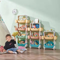 2-4 Layers Storage Holder Movable  Plastic Kids Toys Storage Rack With Wheels Plastic Storage Shelf with Heavy Duty Wheels
