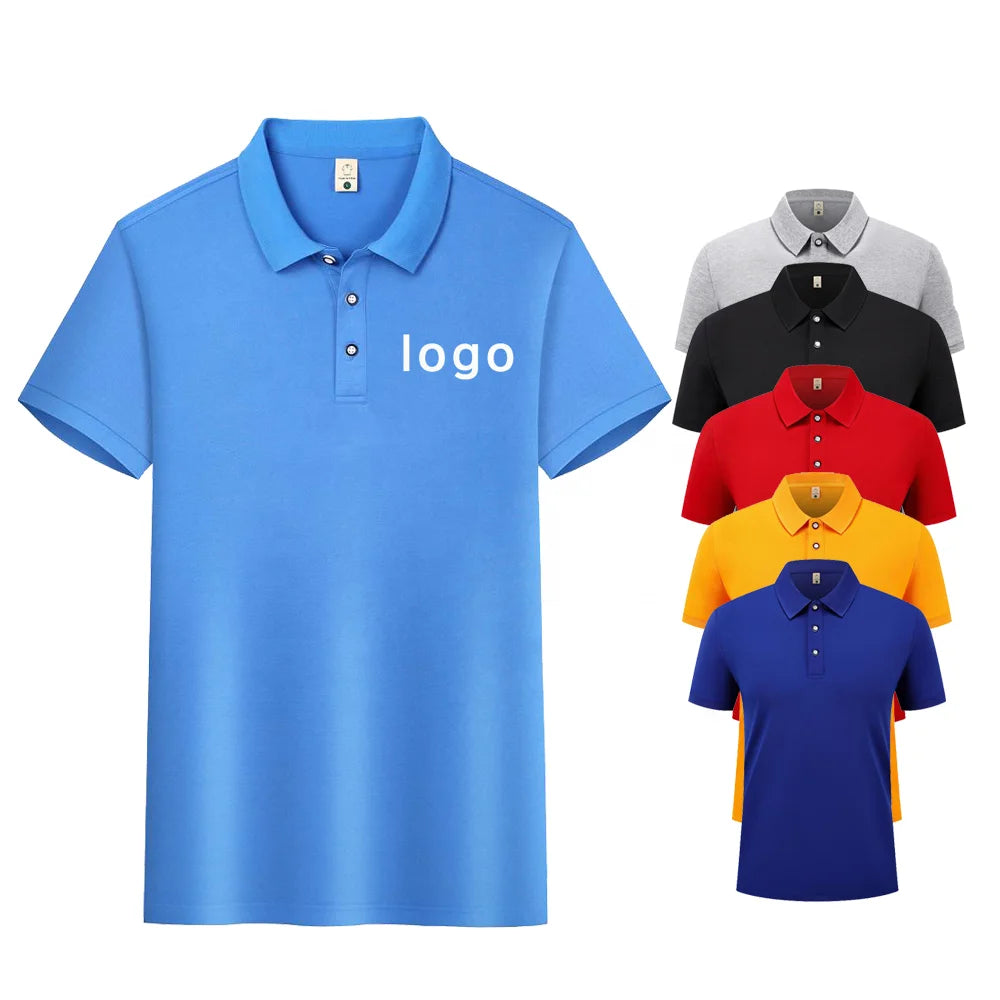 ODM Men's for Polo Shirts Custom Logo and Embroidery Button Closure Plus Size Casual Style OEM Customizable