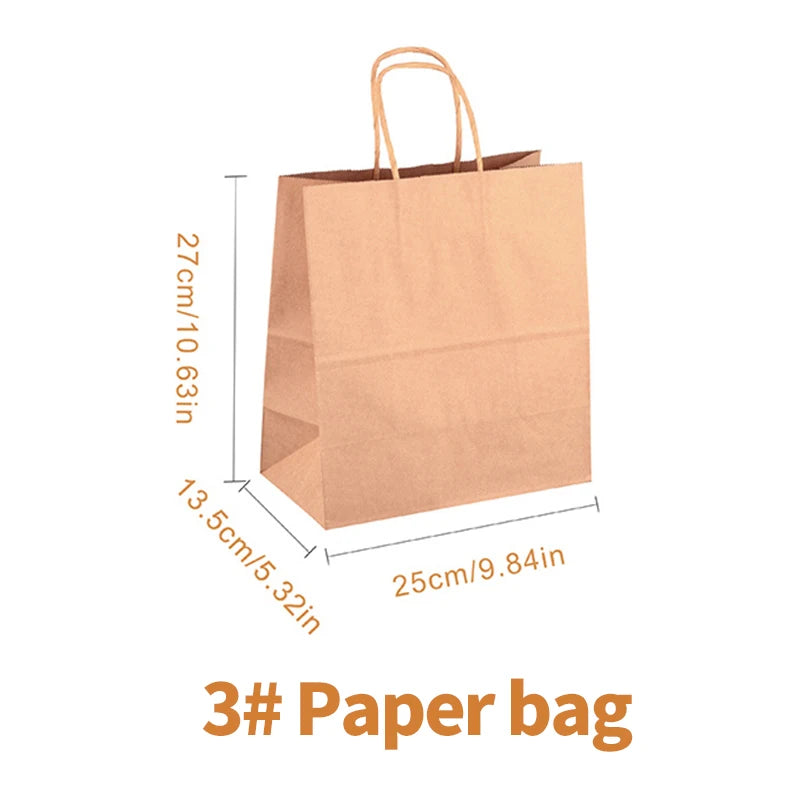 Senang 27*25*13.5cm Brown Kraft Paper Twisted Shopping Carrier Bag Flexo Printed Eco-friendly Exhibition Supermarket Promotion