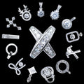 2023 Fine Jewelry 925 Silver Round Four Leaf Clover Heart Flower Cross Vvs Diamond  Moissanite Pendants for Necklace