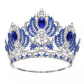 ROMANTIC New Big Colored Crystal Beauty Pageant Queen Crowns Bridal Wedding Tiara