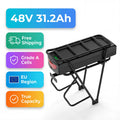 German Warehouse 48V 31.2Ah Lithium Battery for Cargo Ebike LG 5200mAh Cells & 50A BMS XT60 with Rear Carrier Rack
