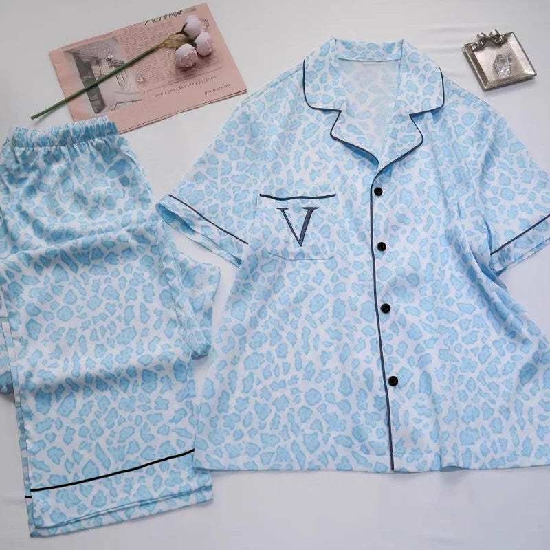 Summer Nightgowns Pijamas Mujer Silk Ladies Night Suits Shorts Sleepwear Nightwear Short Pjs Piyama Pajamas for Womens Set