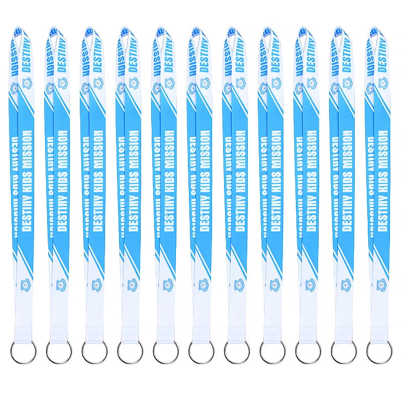 Free Sample Promotional Polyester Lanyards Sublimation Logo Custom Neck Strap Id Badge Card Holder Lanyard with Metal Keyring