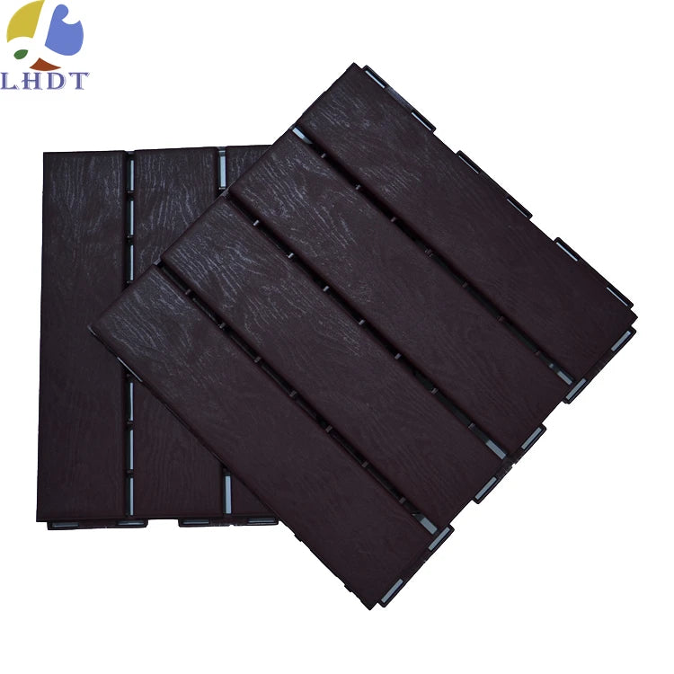 DIY Plastic Deck Tile 12x12'' 44pcs Deck Tiles Interlocking Patio Wood Flooring Pavers Tiles Outdoor