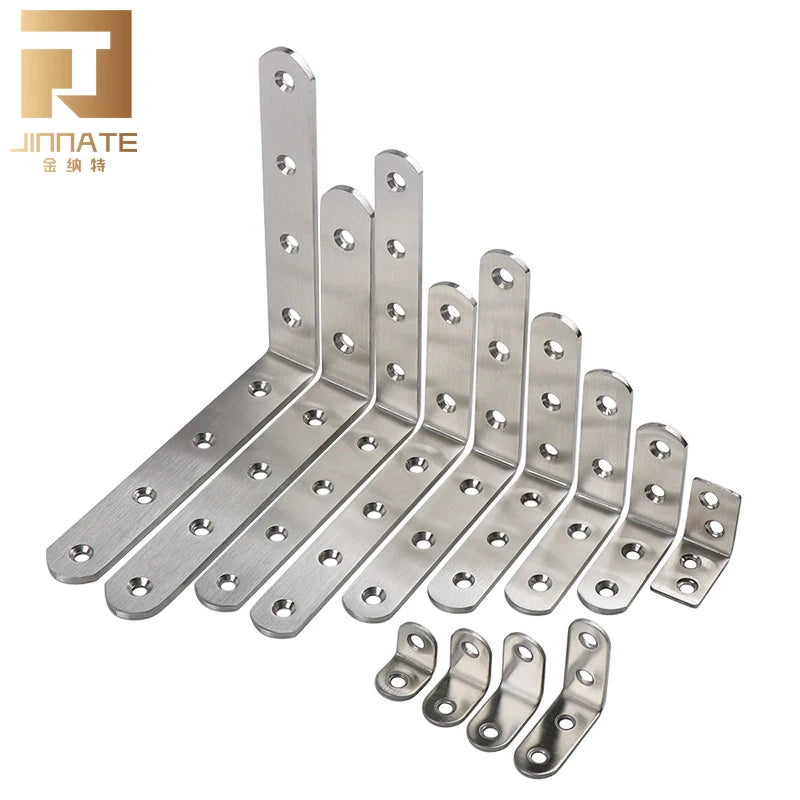 Furniture Stainless Steel Metal Slide Right Angle Iron Small 90 Degree T L Shaped Corner Support Bracket Fixed Hardware for Wood