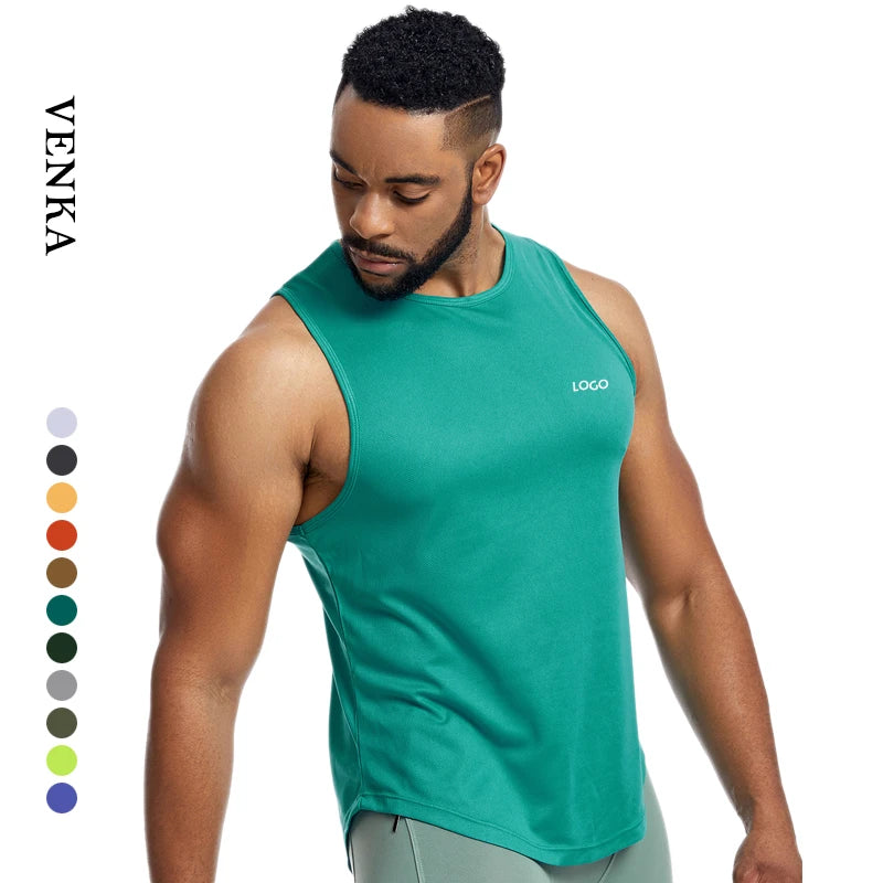 High Quality Men Gym Polyester Mesh Breathable Vests Quick Drying Basketball Workout Sleeveless Fitness Running Tank Top for Men