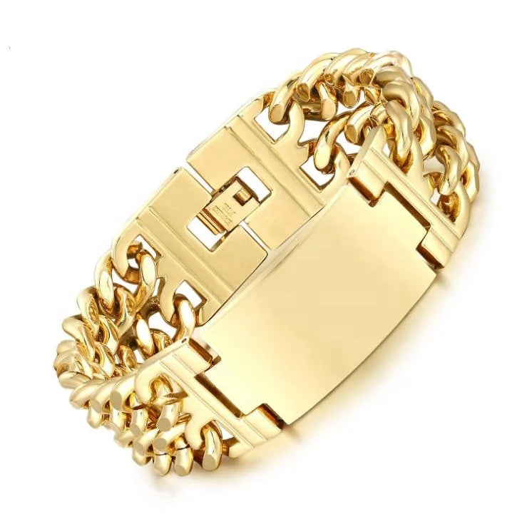 Hot Sale Stainless Steel Jewelry Fashion Men's Double Layer Bracelet