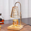 Wholesale Custom Candle Lamp Warmer Wooden Base Dimmable Timer Home Scented Crystal Warmer Metal Lamp Electric Candle Lamp