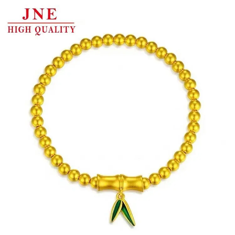 Gold Ancient Beads Bamboo Bracelet Sand Gold Imitation Hetian Jade Festival GAOSHENG Bracelet Pendant Necklace Suit Women