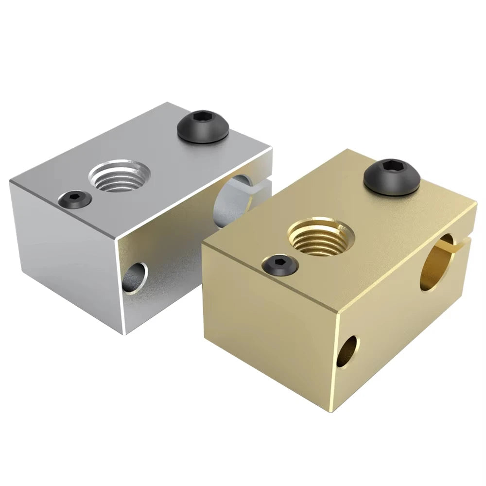 V6 Heater Block Plated Copper Brass PT100 Heat Block Upgrade for E3D V6 Hotend DDB Titan Extruder 3D Printer Parts
