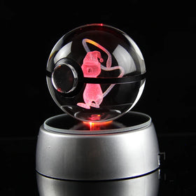 Newest Design Crystal Pokemon 3D Anime Figures Engraved Christmas Hat Ball Children Room Led Night Light