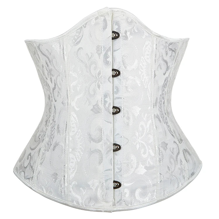 Black White Women Waist Shaper Short Troso Waist Training Corselet 14 Steel Boned Underbust Corsets