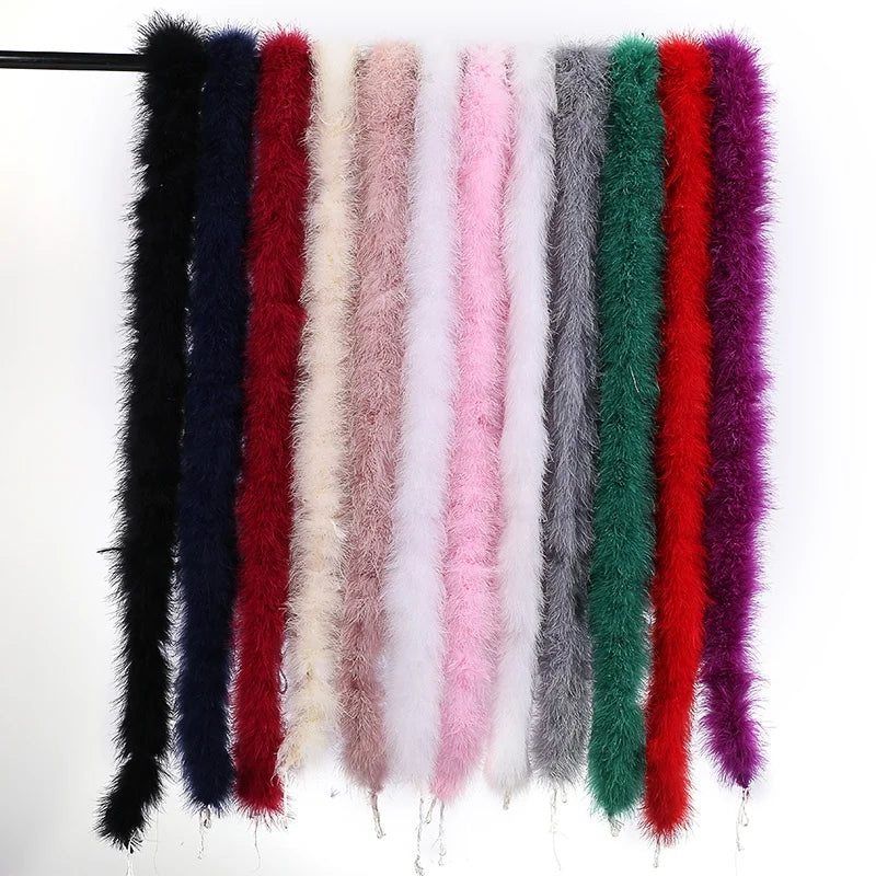 Wholesale 40 Grams Pink Blue Yellow Fluffy Heavy Weight Turkey Marabou Feather Boa for Dress Shoe Decoration MegaBDM