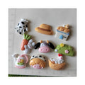 100pcs New Mini Cute Cartoon Rabbit  Dairy Farm Series Resin Flat Back Cabochon Scrapbook Diy Accessories Decor Craft