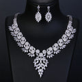 2022 Tiktok Shiny Crystal Wedding Jewelry Set Bridal Necklace Earrings Luxury Zircon Jewelry Set for Women Girls