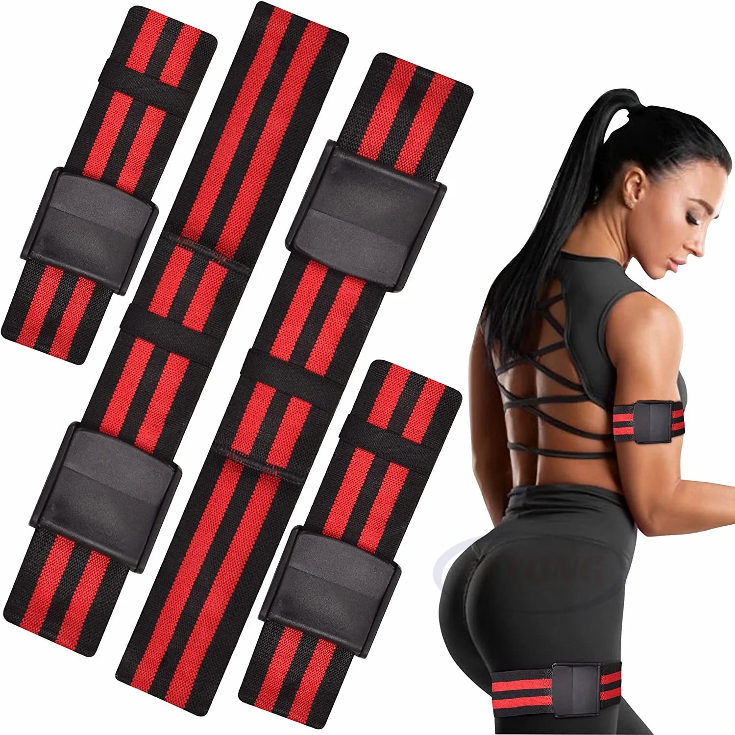 Elastic Strap BFR BANDS Blood Flow Restriction Bands for Arms Legs Glutes Occlusion Training