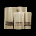 500g Stand up Pouches Retangular Custom Printed Rice Storage Brown Packaging Kraft Papers Bag With Zip Lock and Window