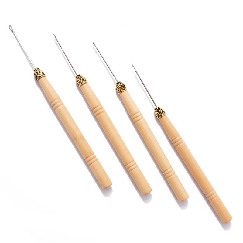 Wholesale Wigs Extension Tool Crochet With Wooden Handle Hair Locking Tool