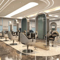 Barber Shop Arched Mirror Station Led Hair Salon Mirror Stand for Beauty Salon