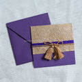 Creative Purple Paper Pocket Invitations Embossing Glitter Texture Colorful Print DIY Craft for Birthday Wedding Music Angel