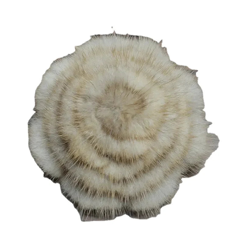 MWfur Fashion Women Brooches Mink Fur Customize Size Hand Made Mink Fur Rosette Corsage Pin for Clothes Shoes