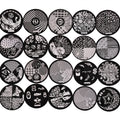 1 Pc Hehe Series Anime Nail Art Stamping Plates Cute Cat Cats Paws Stainless Steel Nail Art Template 5.5cm