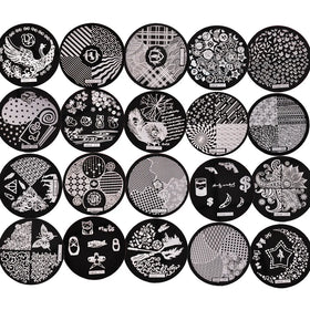 1 Pc Hehe Series Anime Nail Art Stamping Plates Cute Cat Cats Paws Stainless Steel Nail Art Template 5.5cm