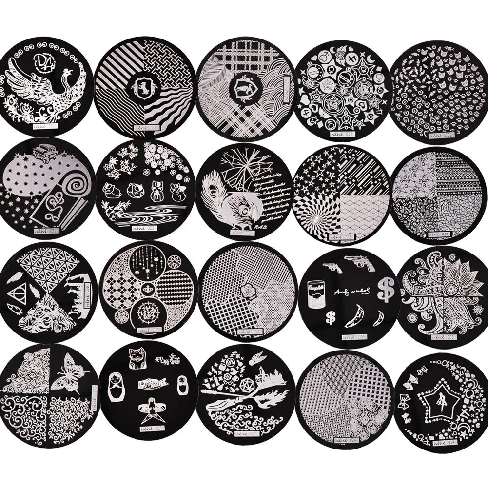 1 Pc Hehe Series Anime Nail Art Stamping Plates Cute Cat Cats Paws Stainless Steel Nail Art Template 5.5cm