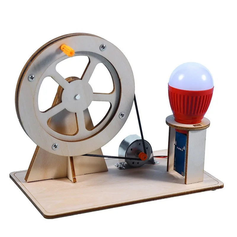 Creative Fun Wooden Diy Hand Generators Science Experiment Kits Steam Educational Toys Craft Bamboo