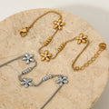 Wholesale New Elegant Stainless Steel Handmade Charm Bracelet Sweet Flower Ball Bead Easy Match Gentle Style Preserves Vacuum