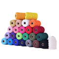 2mm 100m Multi-Color 3 Strands Twisted Cotton Macrame Cord for DIY Tapestry and Packaging Ropes