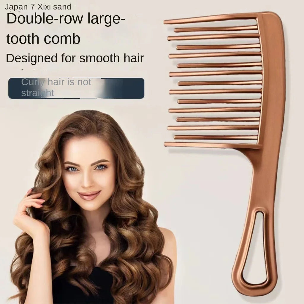 Internet Celebrated Women's Large Fluffy Special Perm Curly Hair Comb Double Row Wide Tooth Styling for Home Salon Use