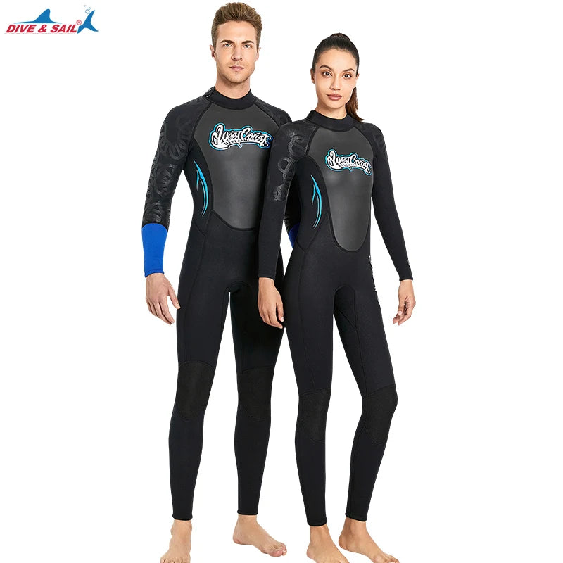 Wholesale 3mm Neoprene Diving Suits Men Women One Piece Scuba Wet Suit Long Sleeve Keep Warm Adults Snorkeling Wetsuit