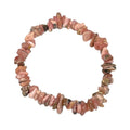Pink Natural Stone Bracelets Women Healing Crystal Gravel Stone Rhodochrosite Chips Bracelet Jewelry