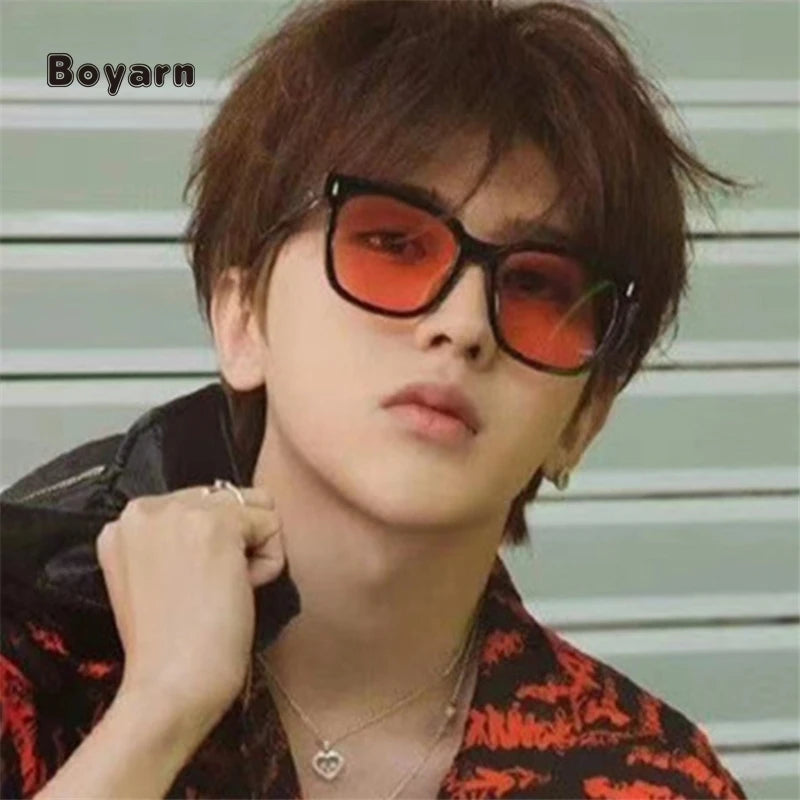 Boyarn Wholesale Cheap Custom Fashion Logo Sunglasses PC Women Men Adult Plastic Sun Glasses 2022 Eyewear