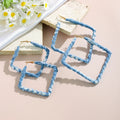 New Arrival Gold Plated Big Hoop Earrings Denim Blue Fabric Wrapped Statement Earrings Star Extra Large Earrings