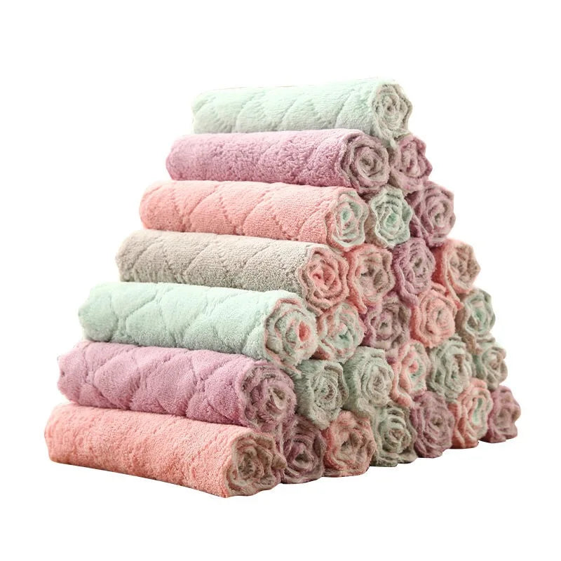 Custom logo Reusable Napkins Super Absorbent Rag Microfiber Kitchen Glasses Cleaning Cloth Dish Tea Towel Customized in Bulk