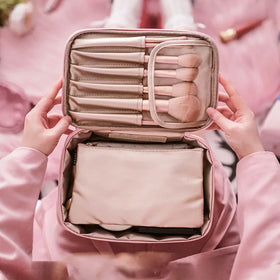 2021 Hot Sale Women's Large 2-in-1 Makeup Bag Fashionable Outdoor Waterproof Toilet Bag Zipper Transparent Recycled Cosmetic Bag