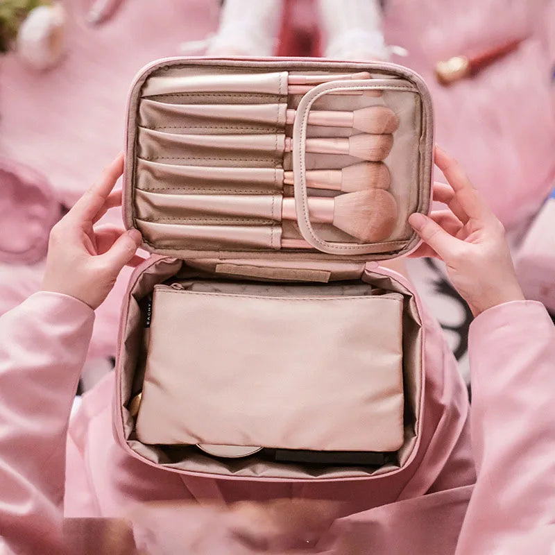 2021 Hot Sale Women's Large 2-in-1 Makeup Bag Fashionable Outdoor Waterproof Toilet Bag Zipper Transparent Recycled Cosmetic Bag