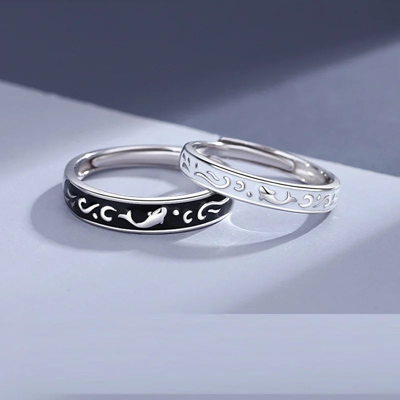 Latest Design Jewelry Couple Rings Wedding Finger Simple Rings Adjustable Whale Drip Creative Commemorative Jewelry Ring