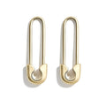 Creative Design Minimalist Hoop Earrings Silver and Gold Plated Circular Geometric Safety Pin Hoop Earrings for Women