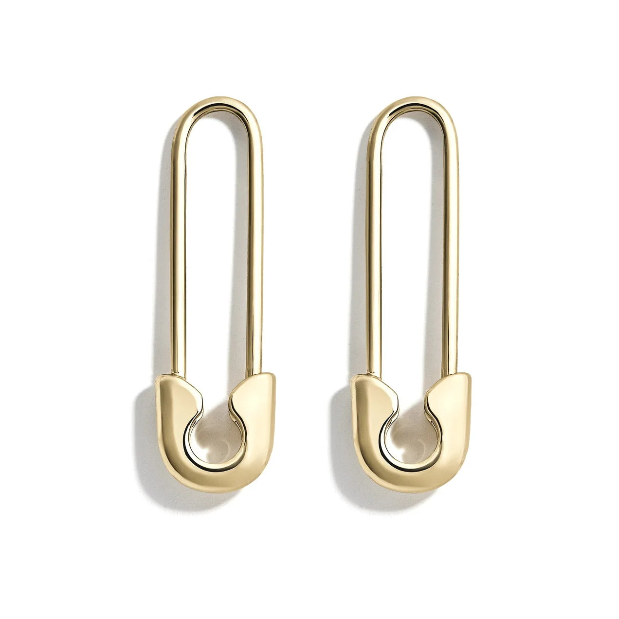 Creative Design Minimalist Hoop Earrings Silver and Gold Plated Circular Geometric Safety Pin Hoop Earrings for Women