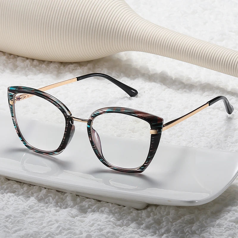 95970 High-End Fashion Transparent Eyeglasses Frames Oversized Women Top Quality Anti-Blue Blocking Lens Eyeglasses 2025