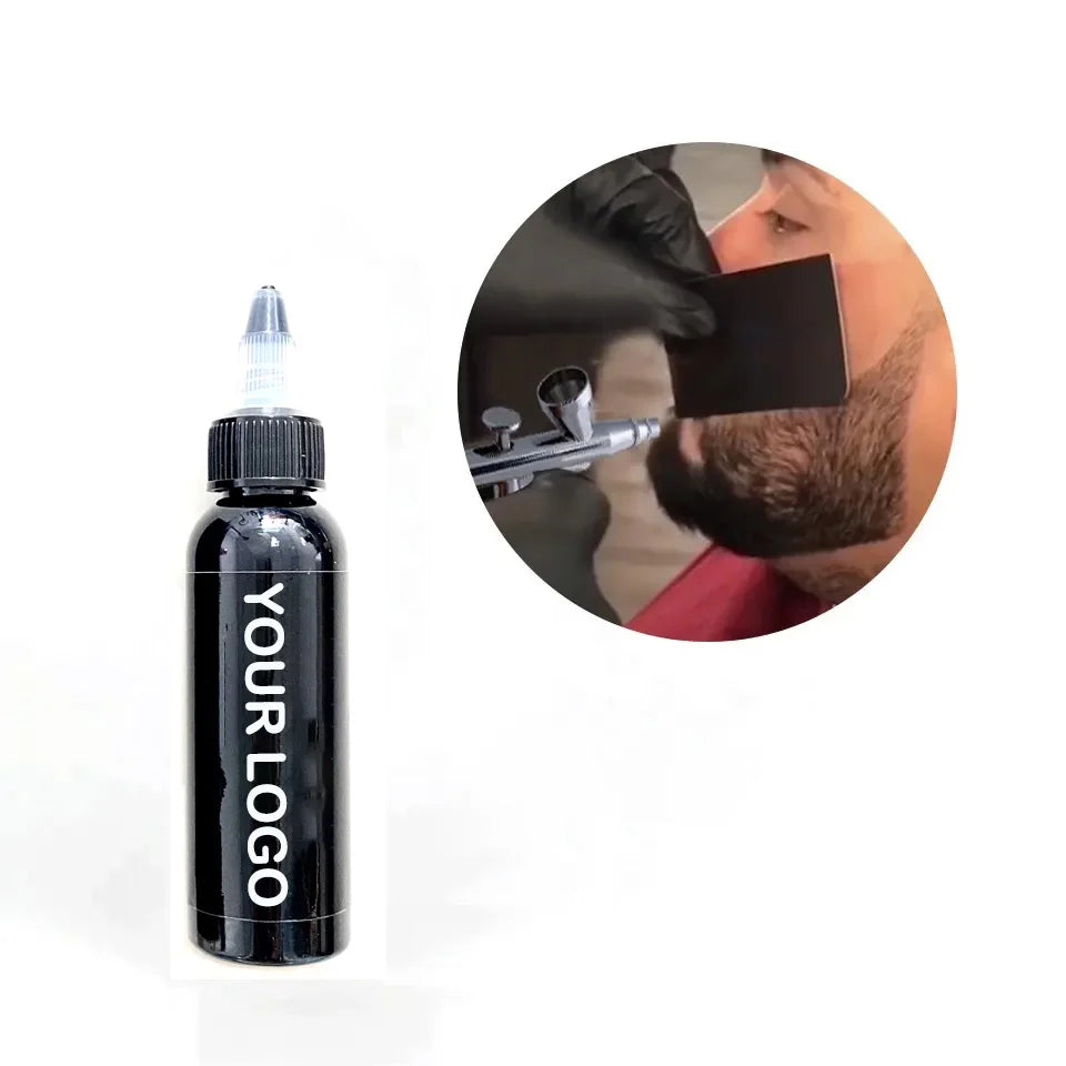 Custom Barber Hair Black Enhancement Beard Color Dye Waterproof air Brush Liquid Makeup Airbrush Beard Paint