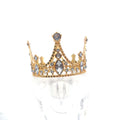 Gold Baroque Rhinestone Crown Tiara Small Cake Decorations Supplies for Father's Day Graduation Valentine's Day Christmas