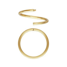 14K Real Gold Filled GF Wholesale Minimalist Plain Circle Earring Hoop Ear Wire Jewelry Findings Accessories
