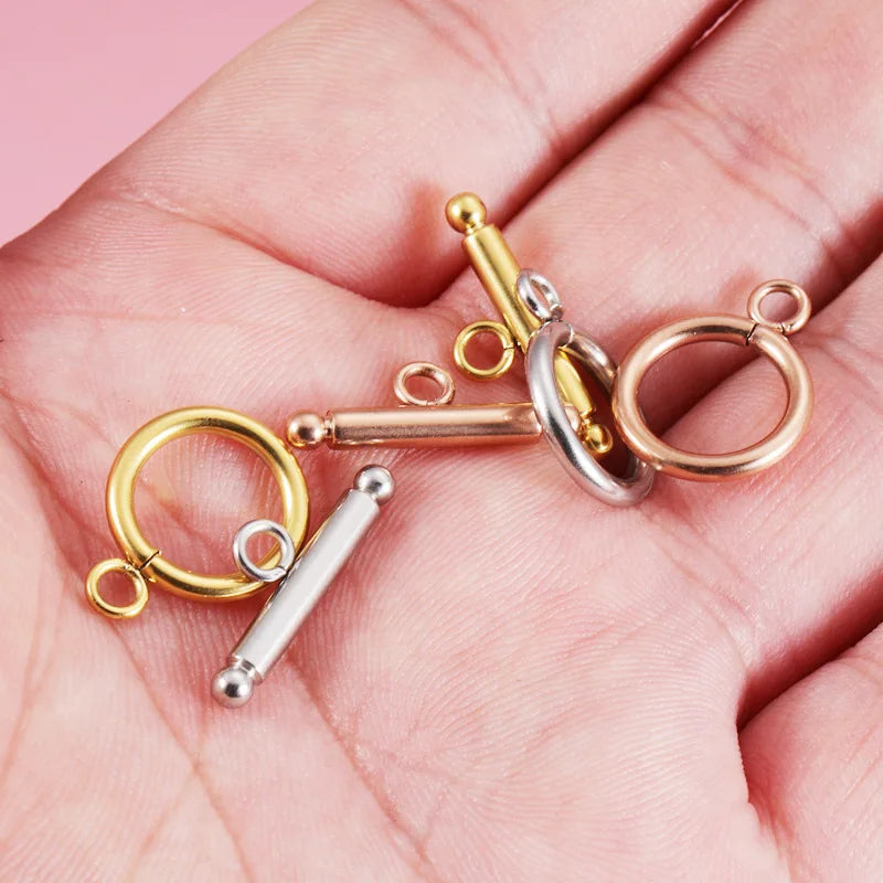 R.Gem. 304 Stainless Steel Toggle Buckle OT End Clasps for Women's Bracelet Necklace Jewelry Diy Craft Accessories Making